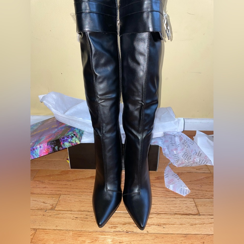 BRAND NEW knee high pleather boots